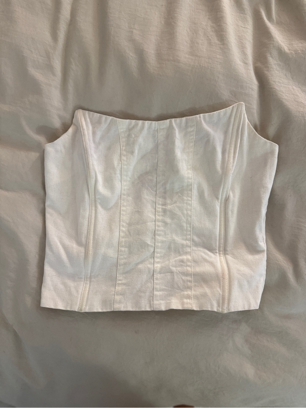 Tiger Mist White Strapless Corset Top